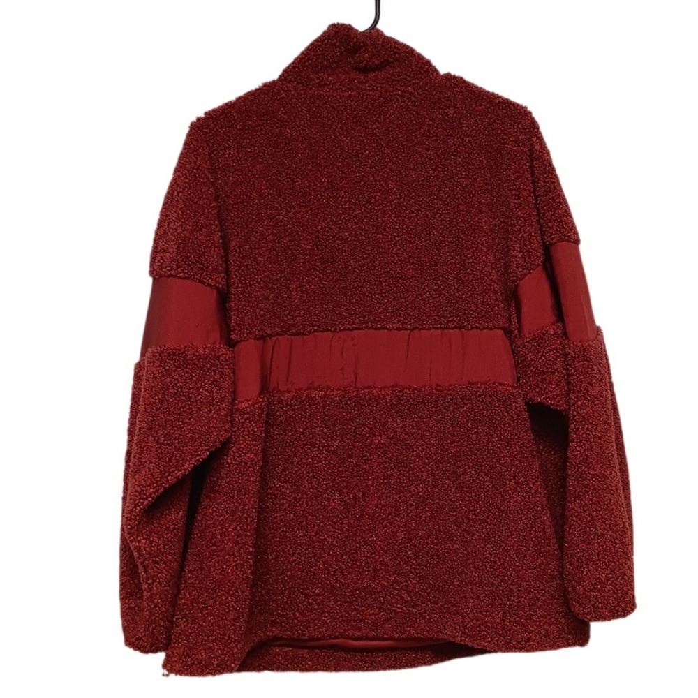 Adidas‎ Originals Women's Burgundy Sherpa Fleece Half Zip Pullover Size M - Picture 8 of 10